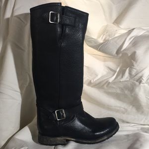 NEW STEVE MADDEN FAIRMONT Black leather boots 10
